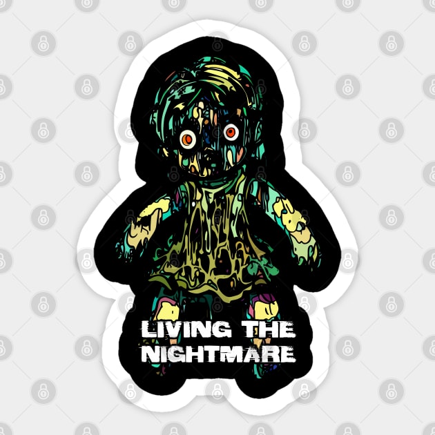 Creepy Scary Doll Living The Nightmare October 31st Horror Sticker by Outrageous Flavors